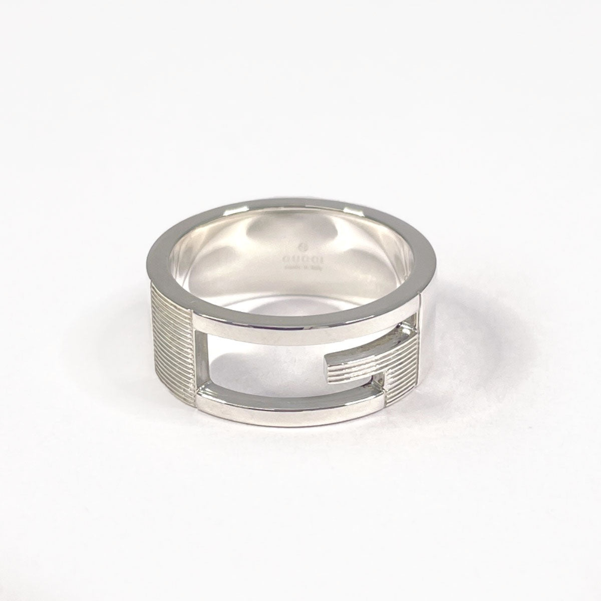 GUCCI Ring Silver925 Silver Branded Cutout G Women Used