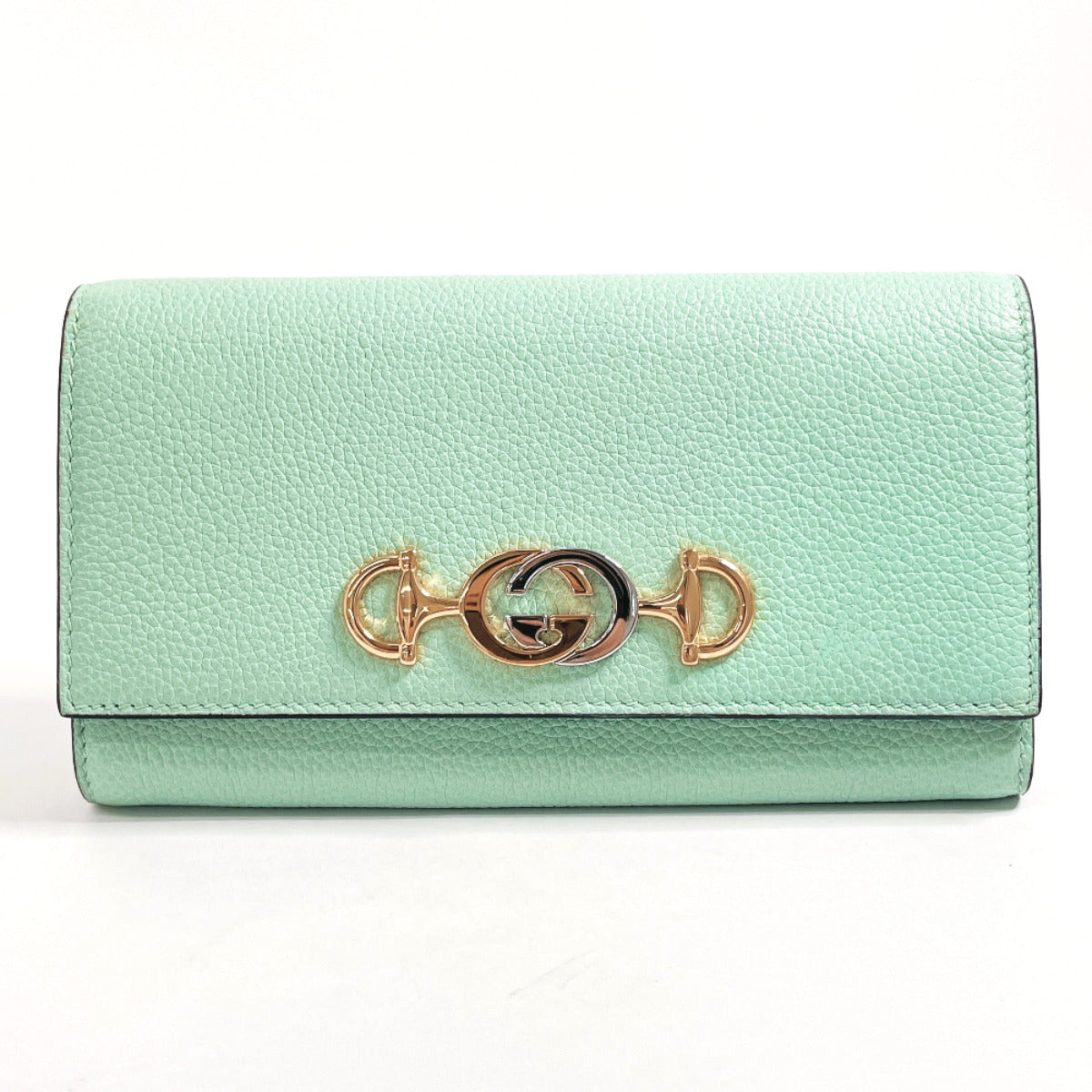 GUCCI Long Wallet Purse 573612 leather green Zumi Women Used