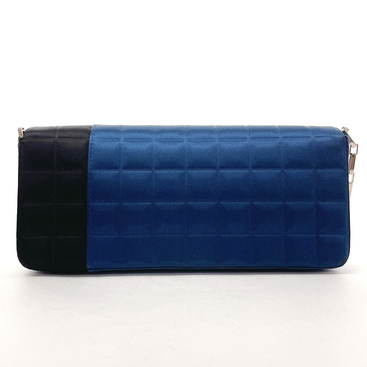 CHANEL Shoulder Bag Satin Navy ChainShoulder Chocolate bar