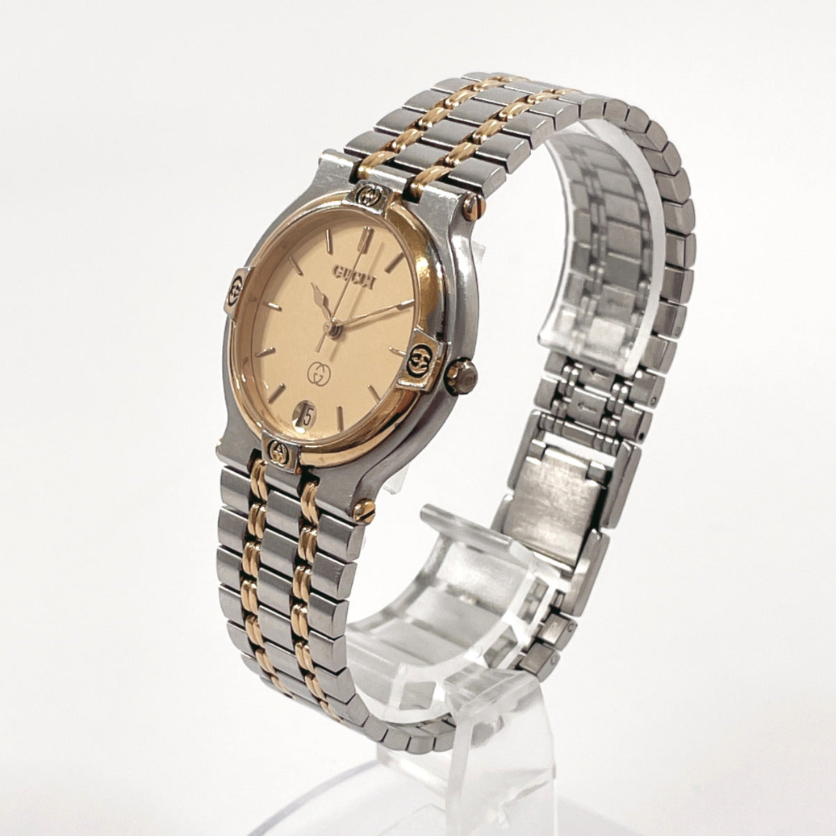 GUCCI Watches Quartz 9000M Stainless Steel Silver gold dial mens Used