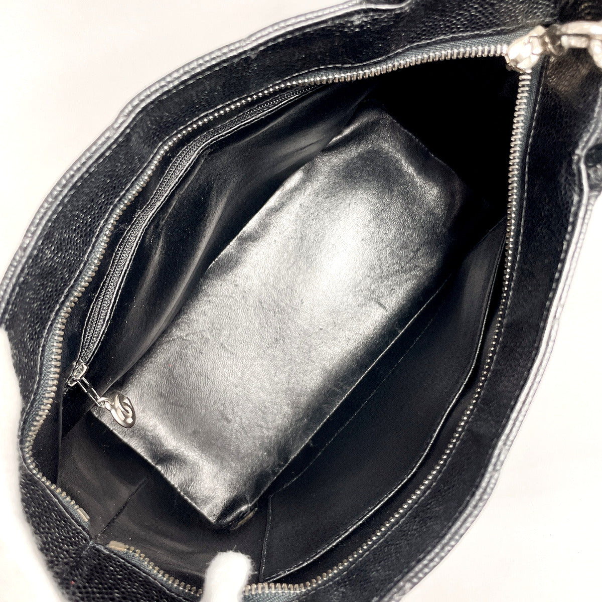 CHANEL Tote Bag A01804 Matt caviar skin black Matrasse Replica Tote
