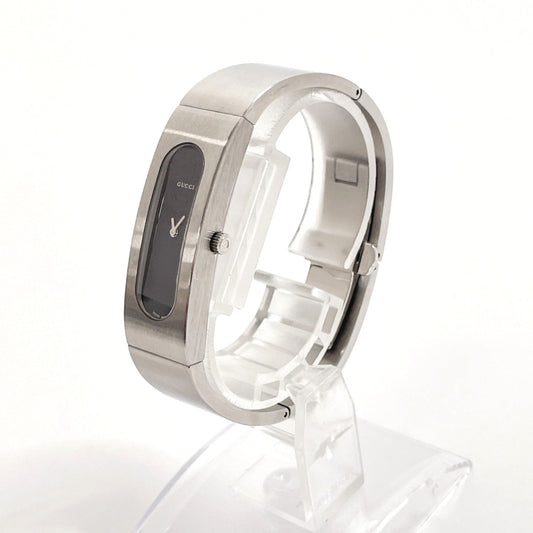 GUCCI Watches Quartz 2400S Stainless Steel Silver Bangle watch black dial Women Used