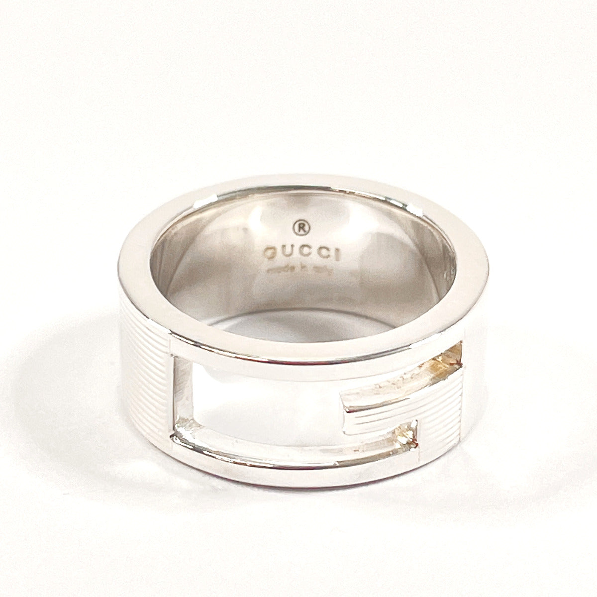 GUCCI Ring Silver925 Silver Branded Cutout G Women Used