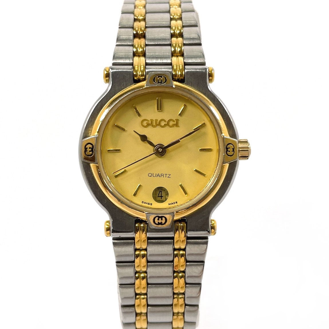 GUCCI Watches Quartz 9000L Stainless Steel , Gold Plated Silver gold dial Women Used
