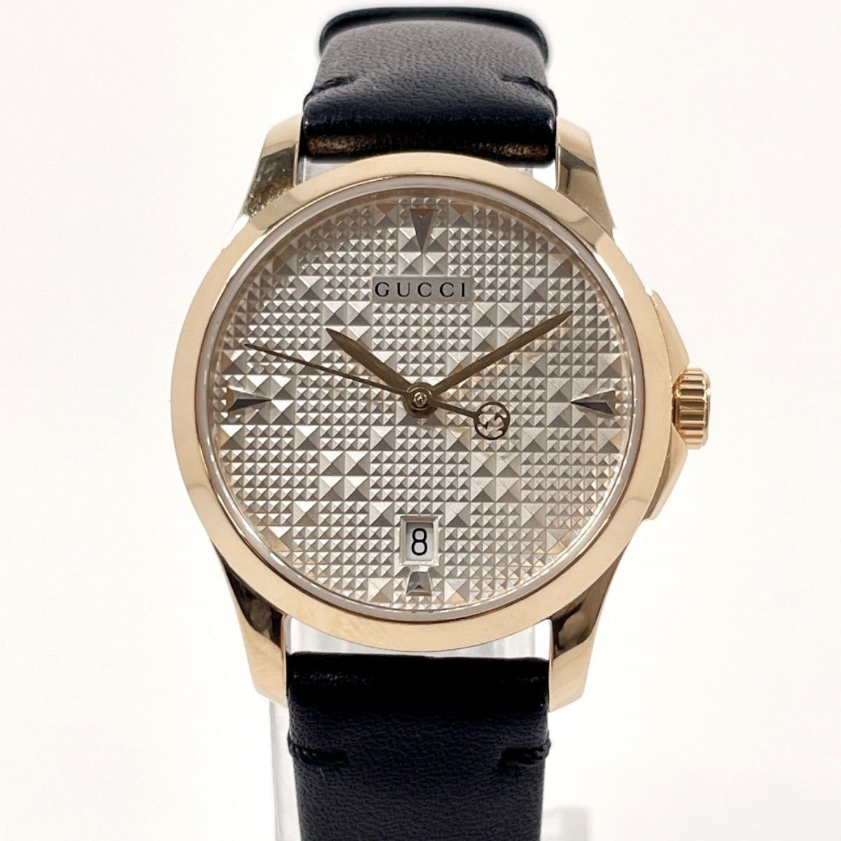 GUCCI Watches Quartz YA126571 Stainless Steel , Leather gold G timeless Silver dial Women Used