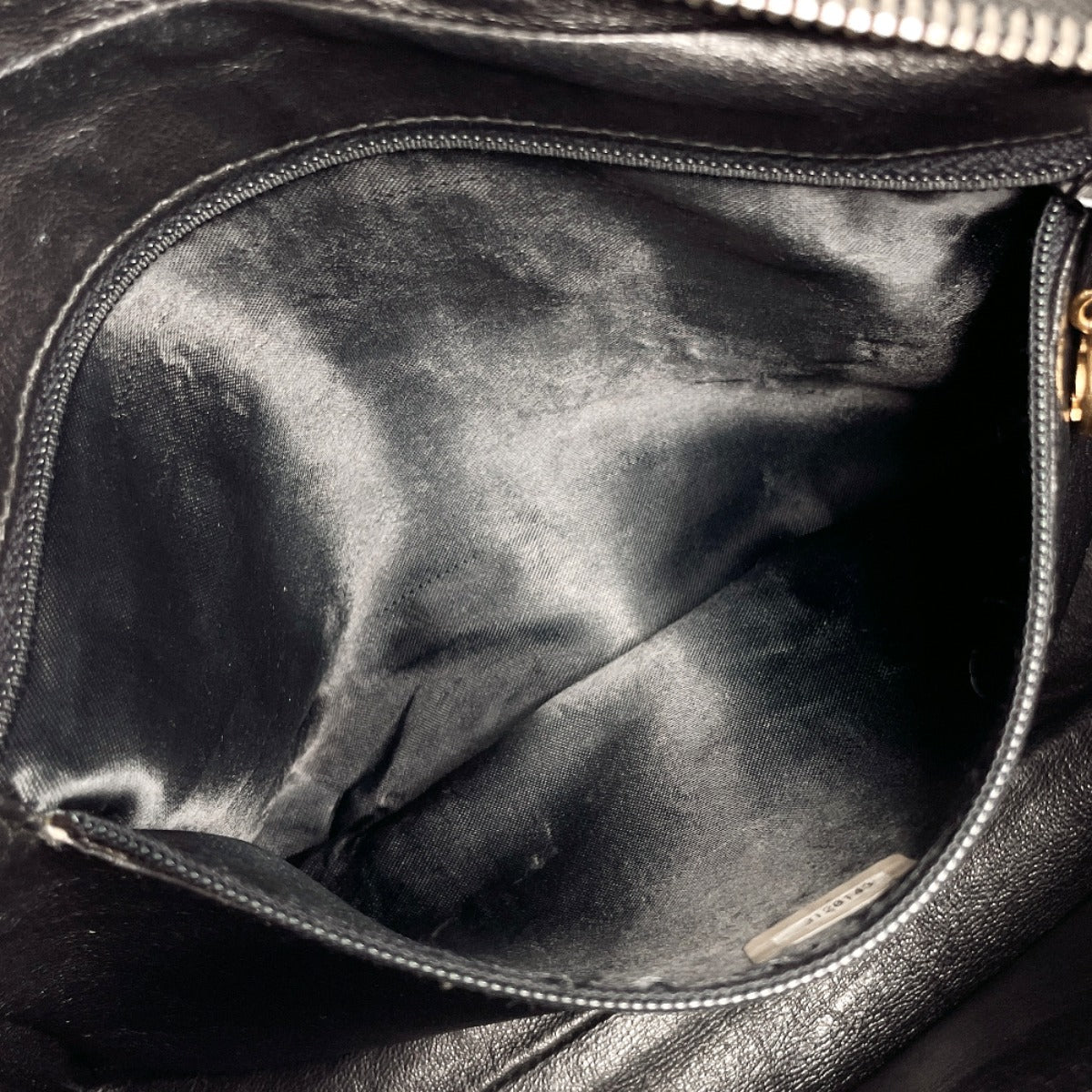 CHANEL Shoulder Bag lambskin black fringe ChainShoulder Women Used