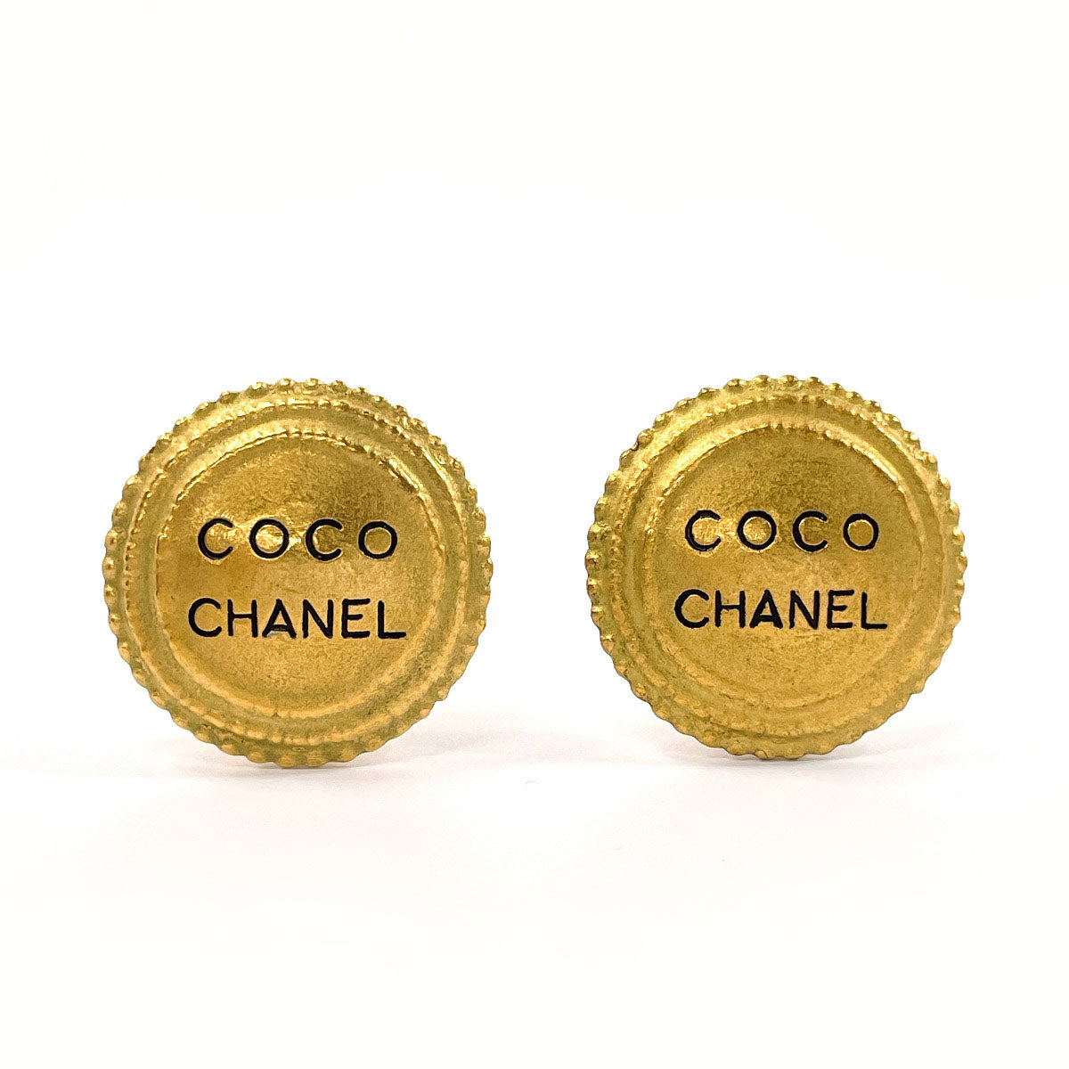 CHANEL Earring Gold Plated gold vintage logo Women Used