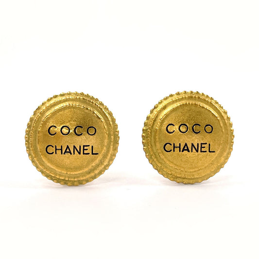 CHANEL Earring Gold Plated gold vintage logo Women Used