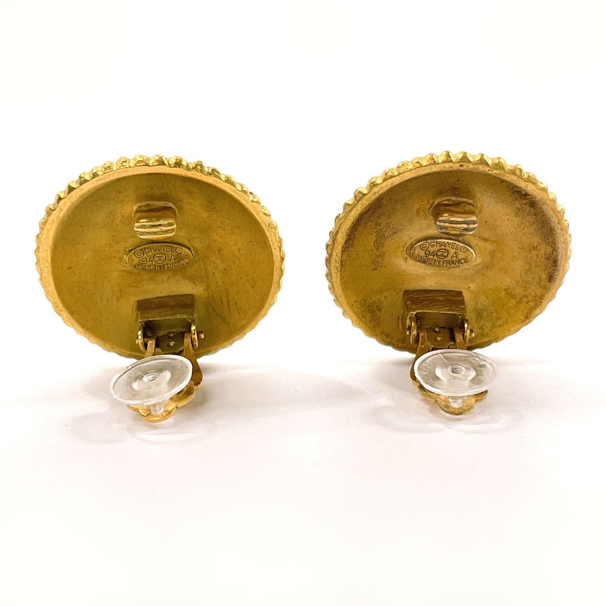 CHANEL Earring Gold Plated gold vintage logo Women Used