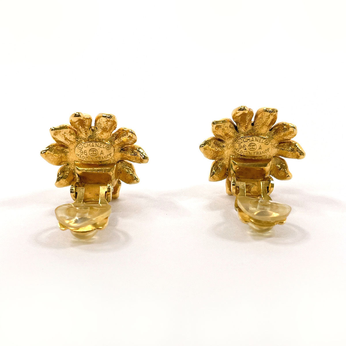 CHANEL Earring Metal, Faux Pearl gold flour Women Used