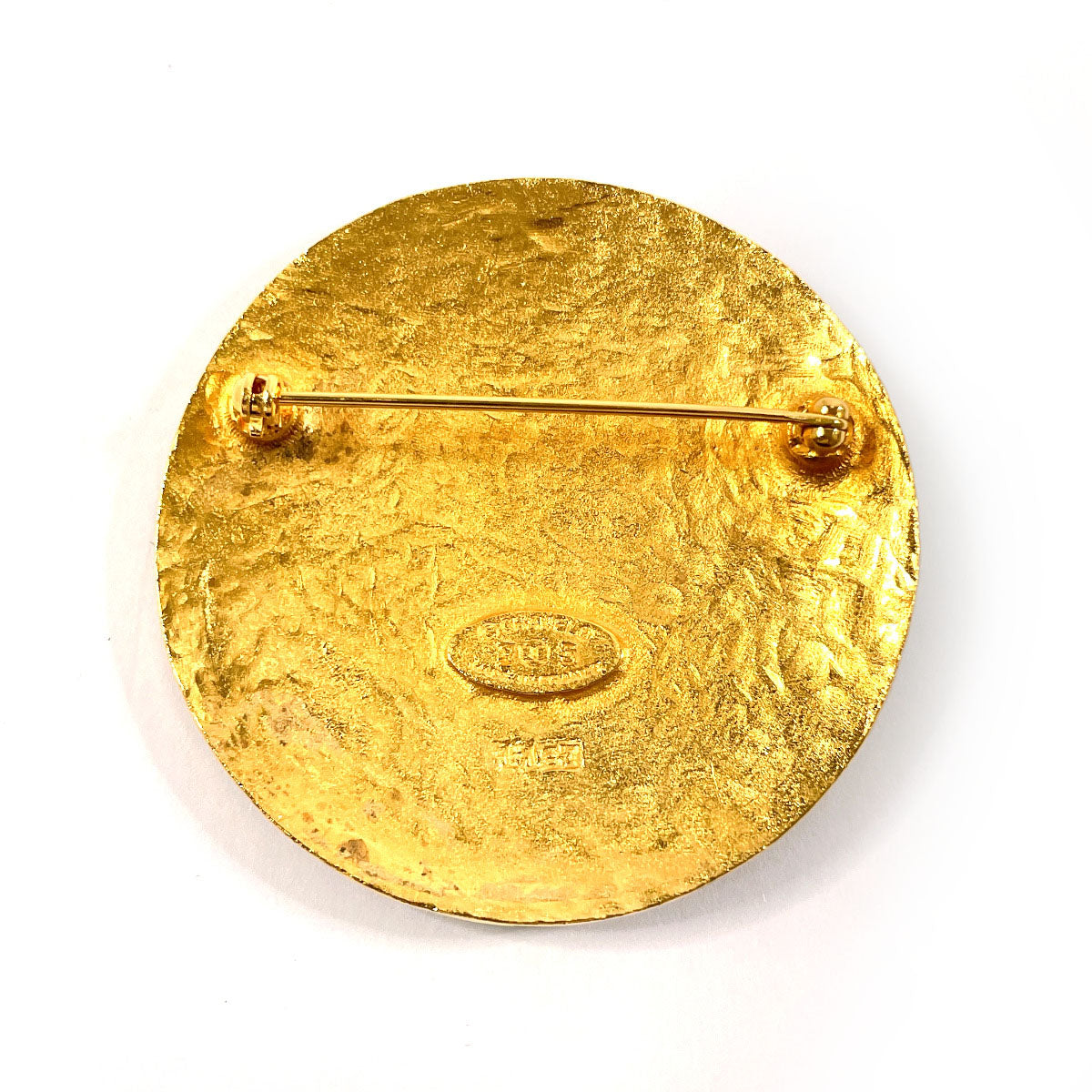 CHANEL Brooch metal gold vintage