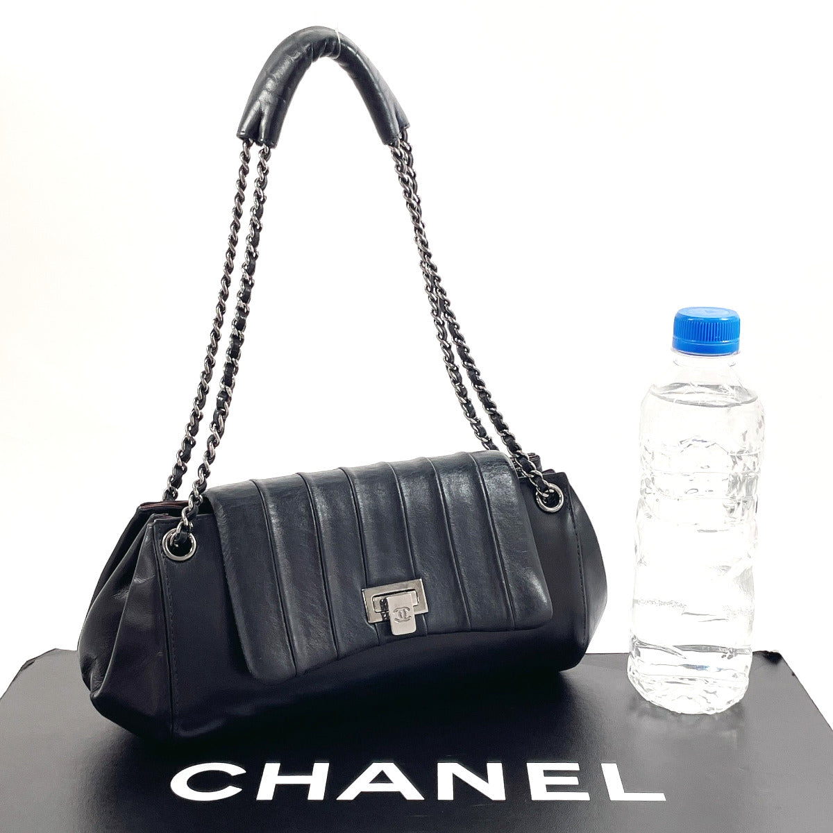 CHANEL Shoulder Bag lambskin black Mademoiselle ChainShoulder