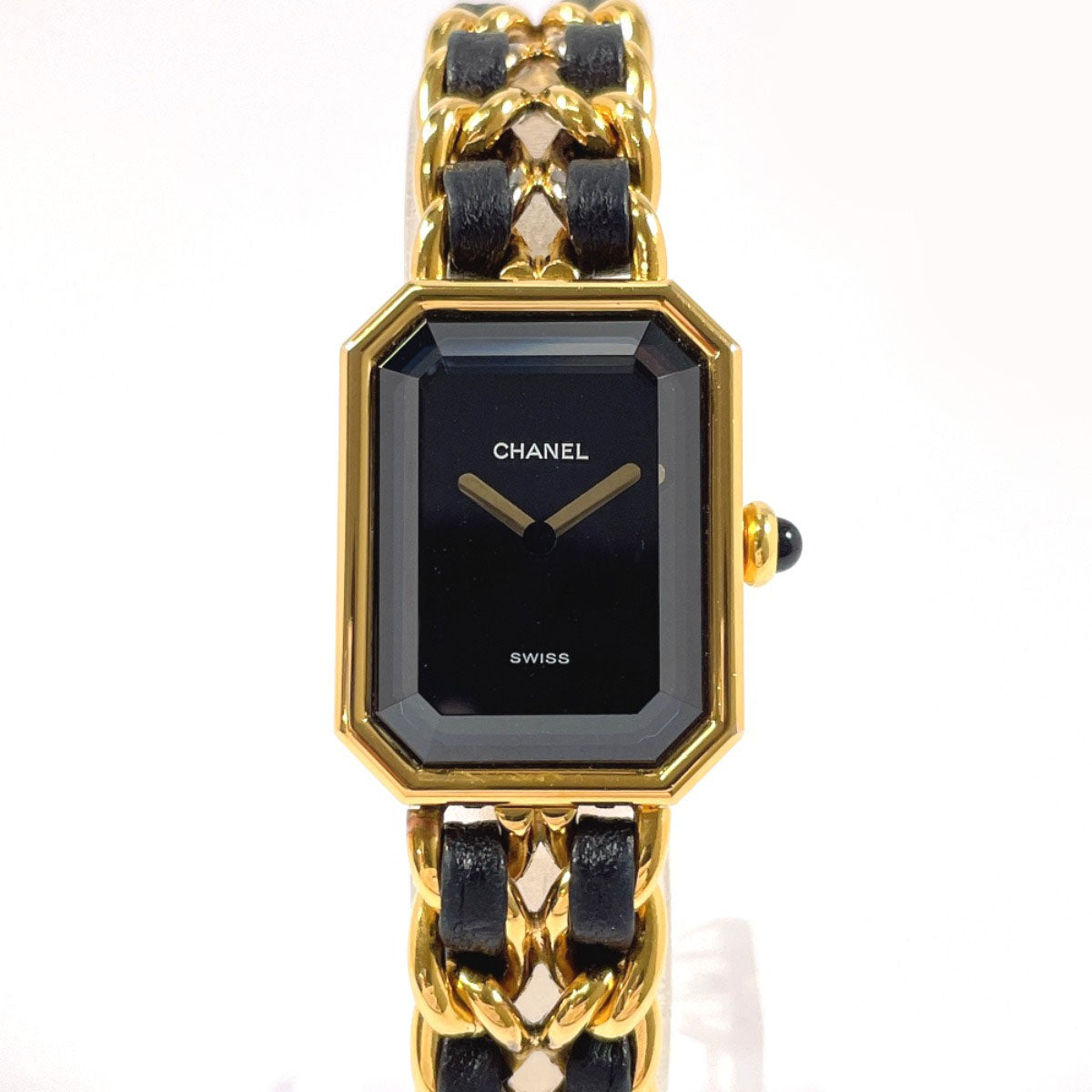 CHANEL Watches Quartz H0001 Gold Plated, Leather gold Premiere L black dial