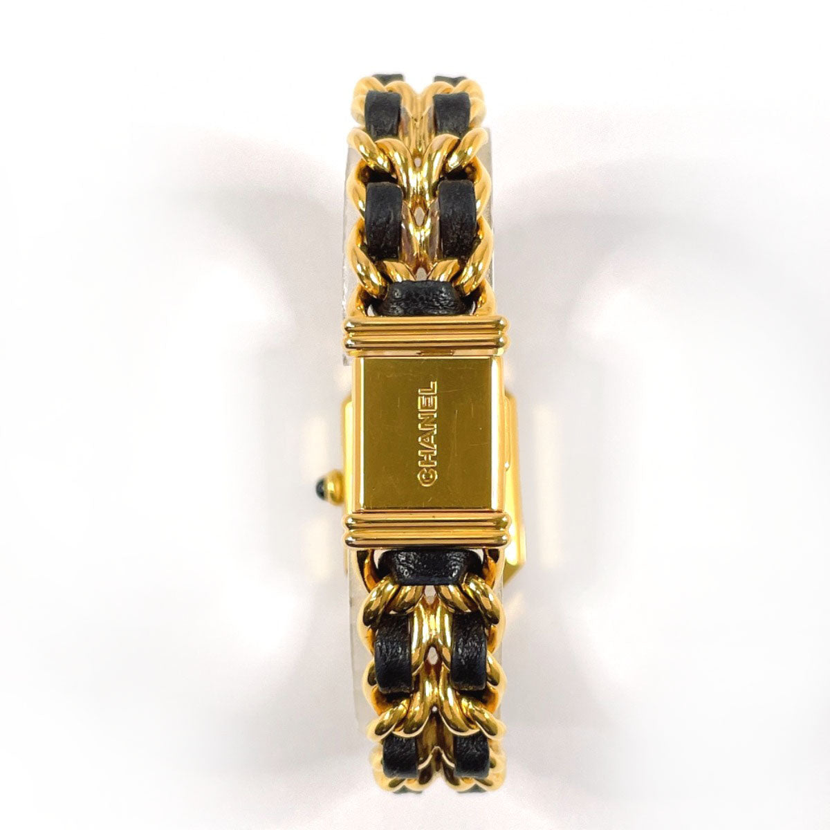 CHANEL Watches Quartz H0001 Gold Plated, Leather gold Premiere L black dial