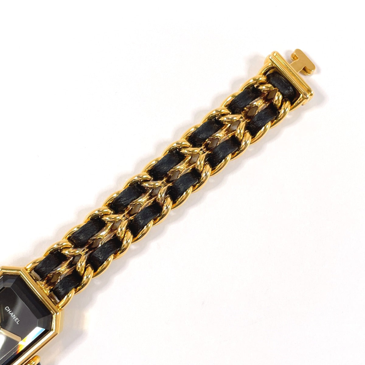 CHANEL Watches Quartz H0001 Gold Plated, Leather gold Premiere L black dial