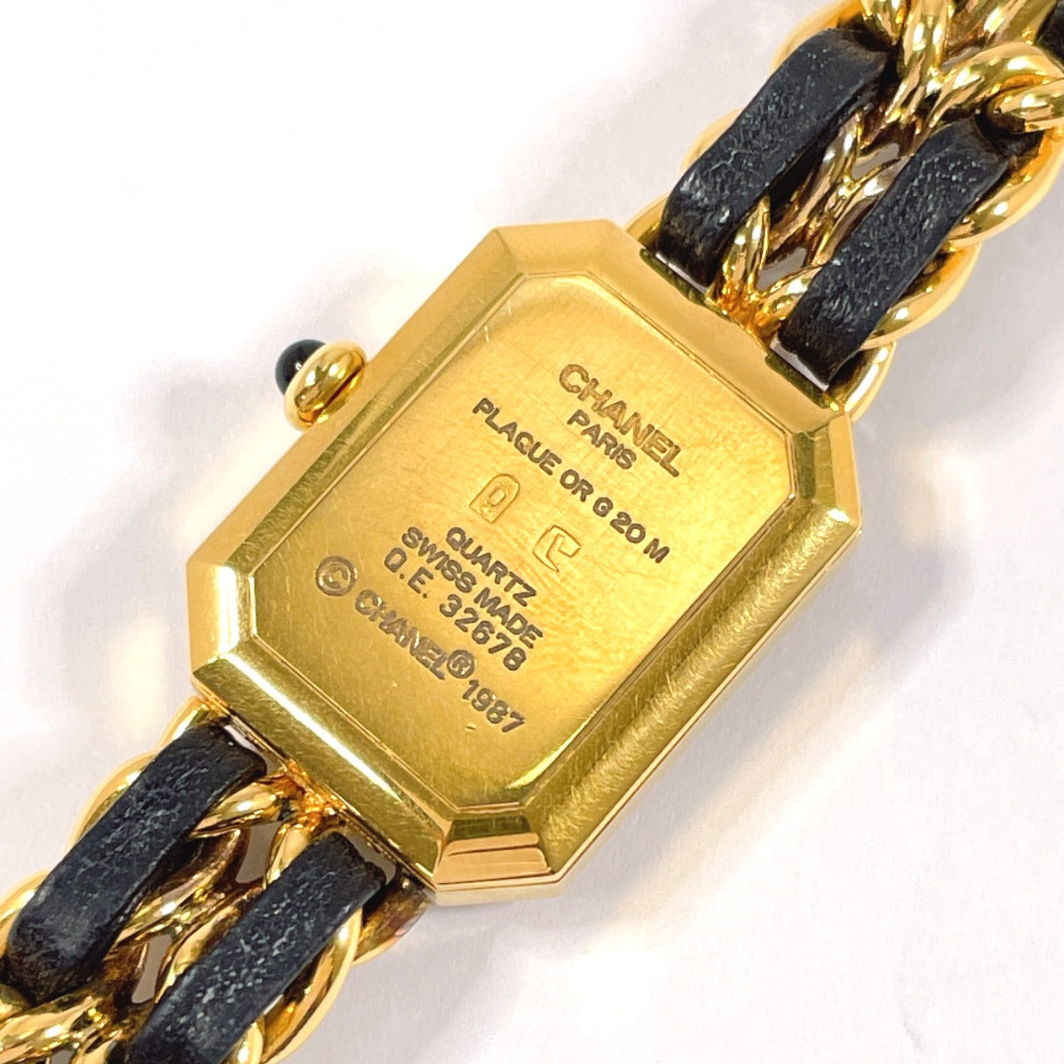 CHANEL Watches Quartz H0001 Gold Plated, Leather gold Premiere L black dial