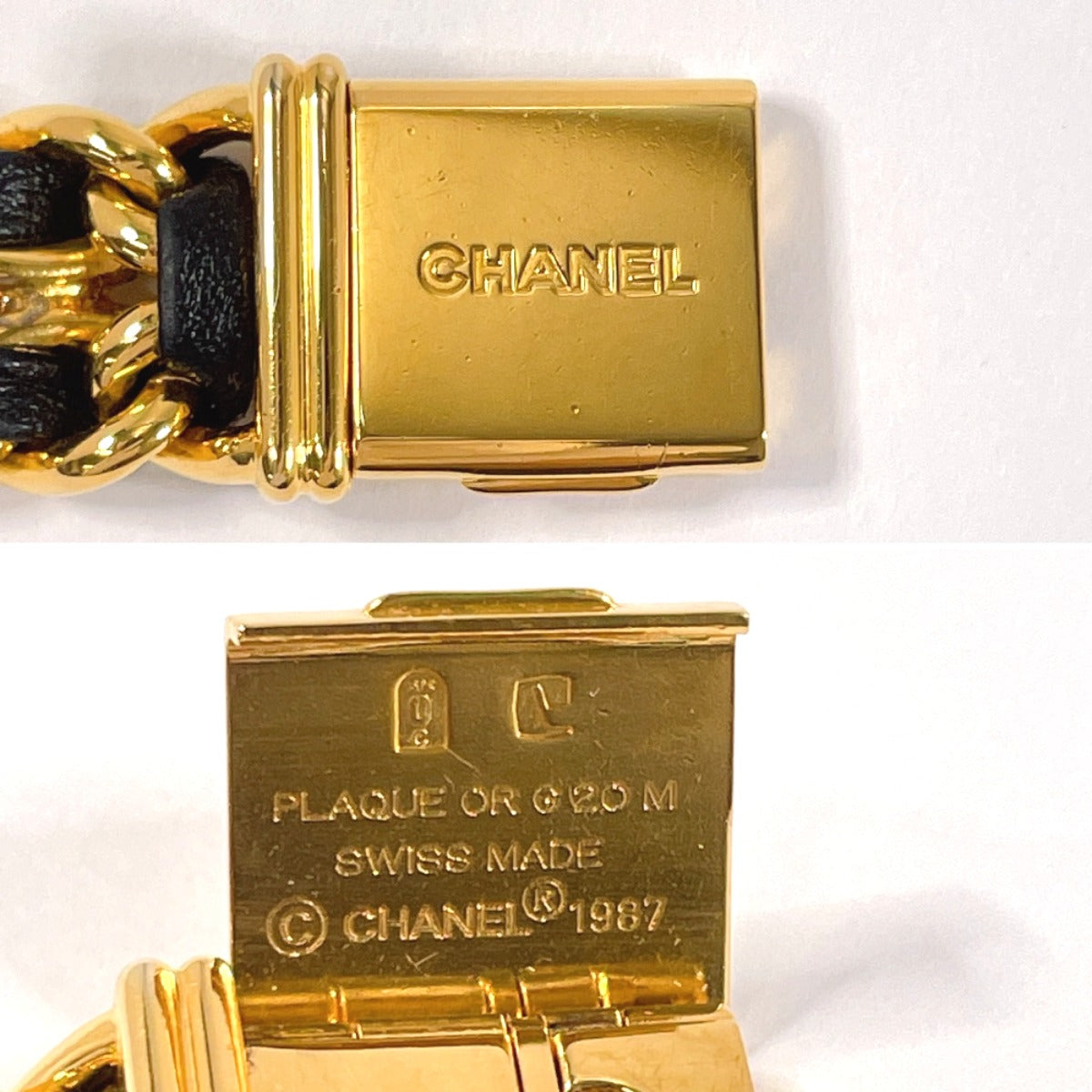 CHANEL Watches Quartz H0001 Gold Plated, Leather gold Premiere L black dial