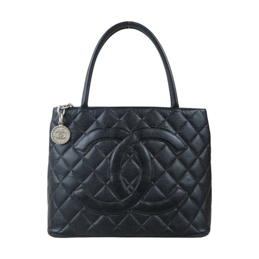 Good ( Rank AB)｜ CHANEL Caviar Skin Leather Calf Leather Tote Bag Black Made In 2000～2002Year｜24082201