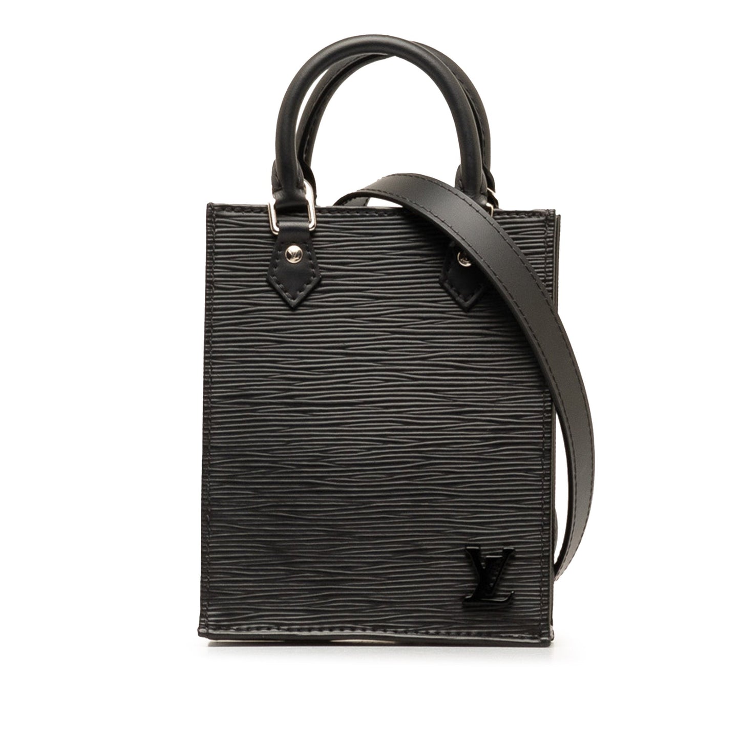 Black Louis Vuitton Epi Petit Sac Plat Satchel