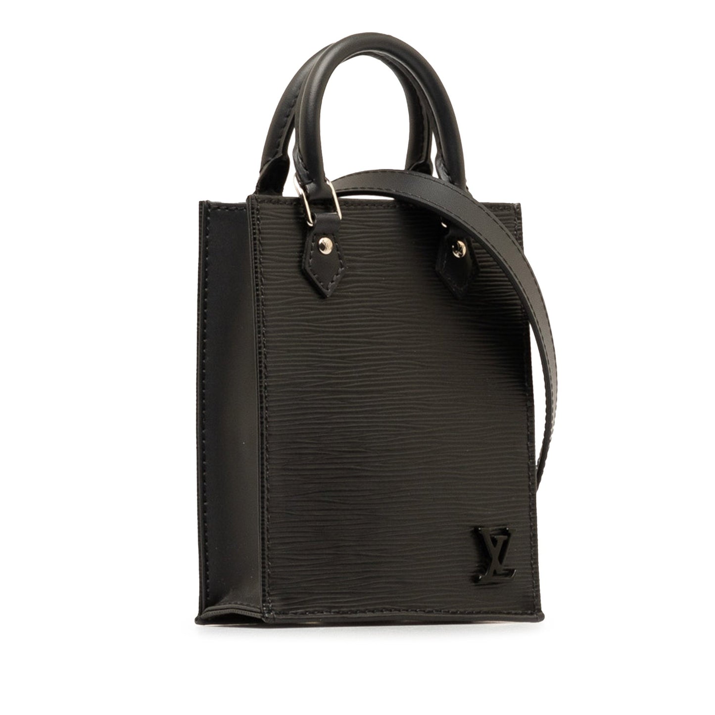 Black Louis Vuitton Epi Petit Sac Plat Satchel