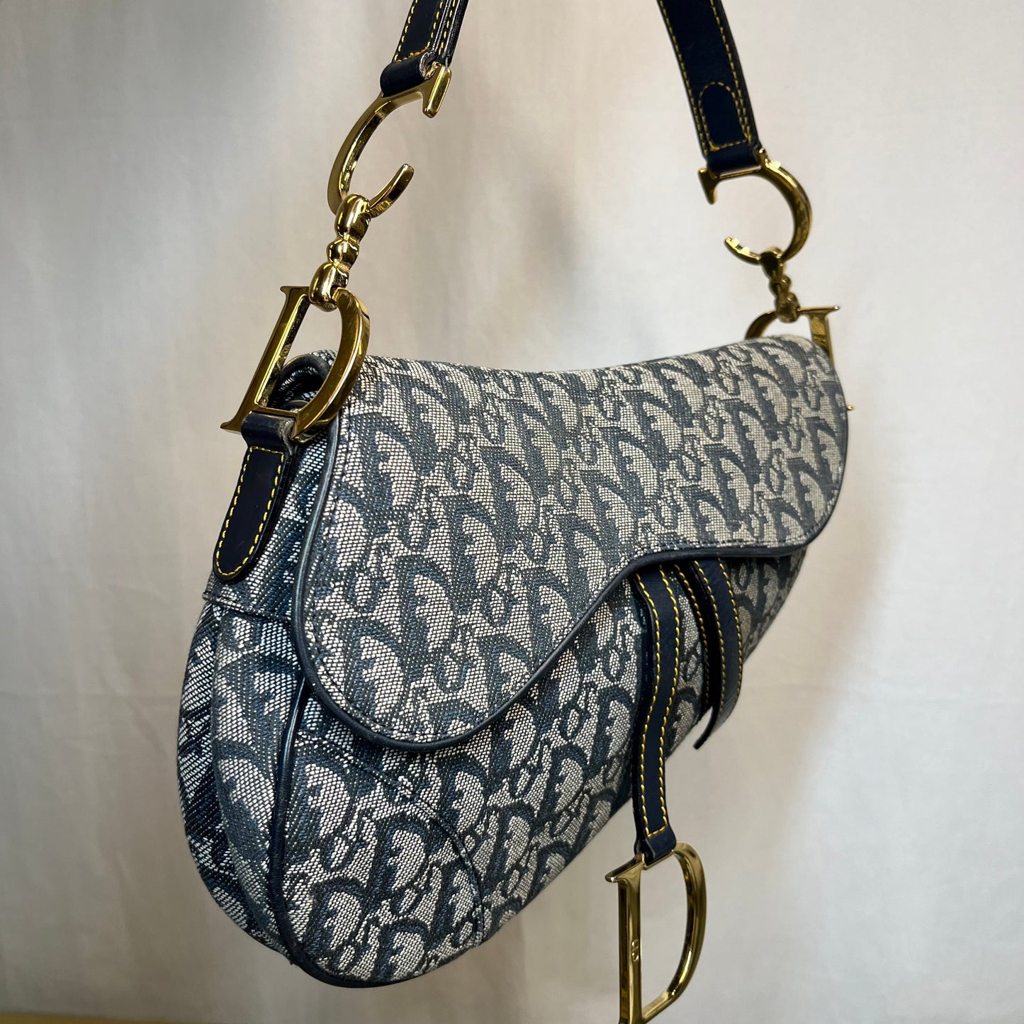 Dior Vintage Oblique Canvas Saddle Bag TS3747
