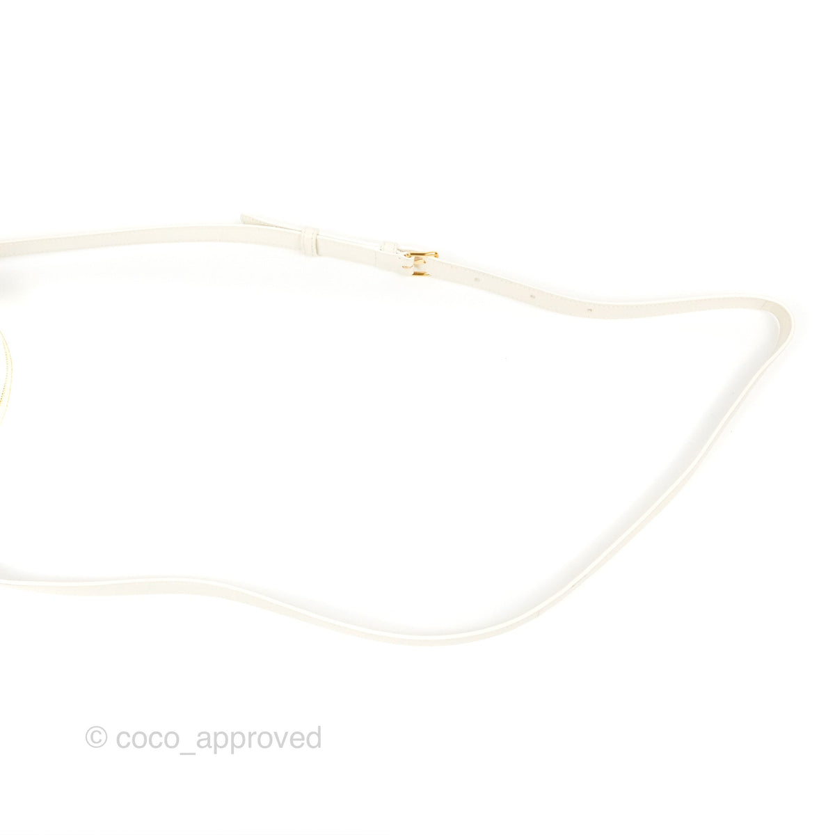 Celine Round Purse on Strap Triomphe Canvas White Calfskin