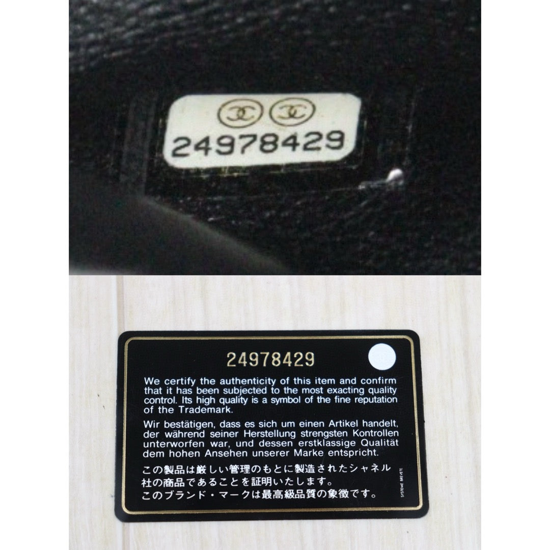 Very Good ( Rank A)｜ CHANEL Caviar Skin Matrasse Double Flap 25 Shoulder Bag Pearlescent Black Made In 2017-2018Year｜P25051607
