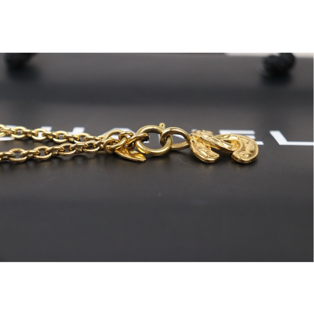 Very Good ( Rank A) ｜ CHANEL Coco Mark 24K Gold Plated Necklace｜W24121301
