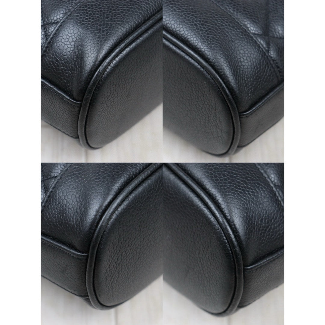 Good ( Rank AB)｜CHANEL  Caviar Skin Leather Calf Backpack  Black Made in 1991-1994Year｜25042802