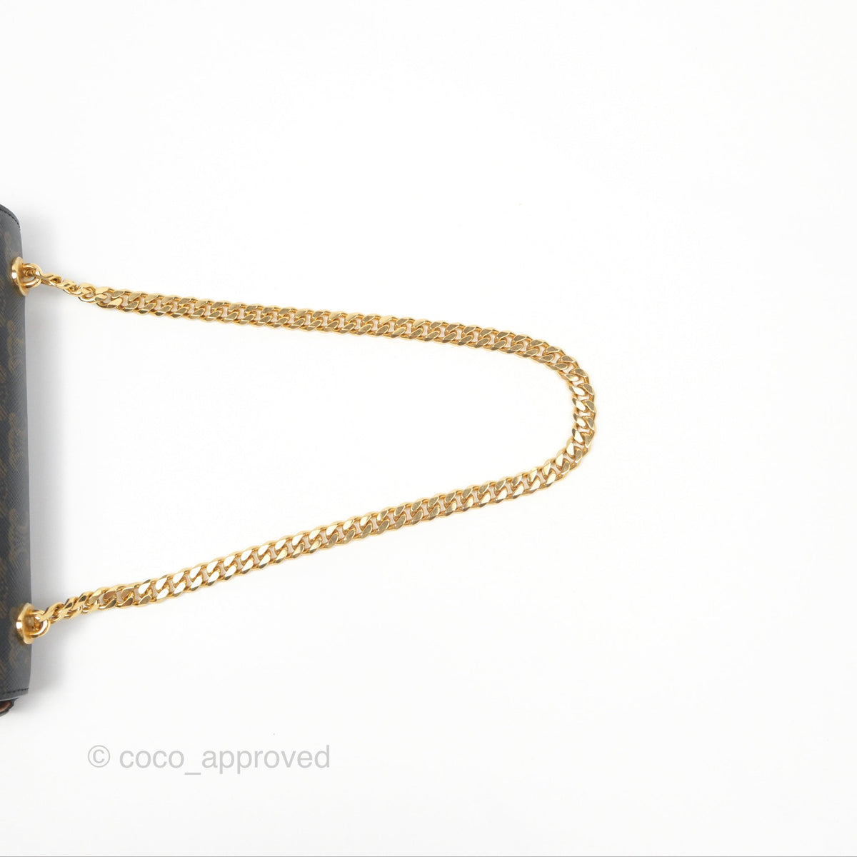 Celine Chain Shoulder Bag Claude in Triomphe Canvas Tan