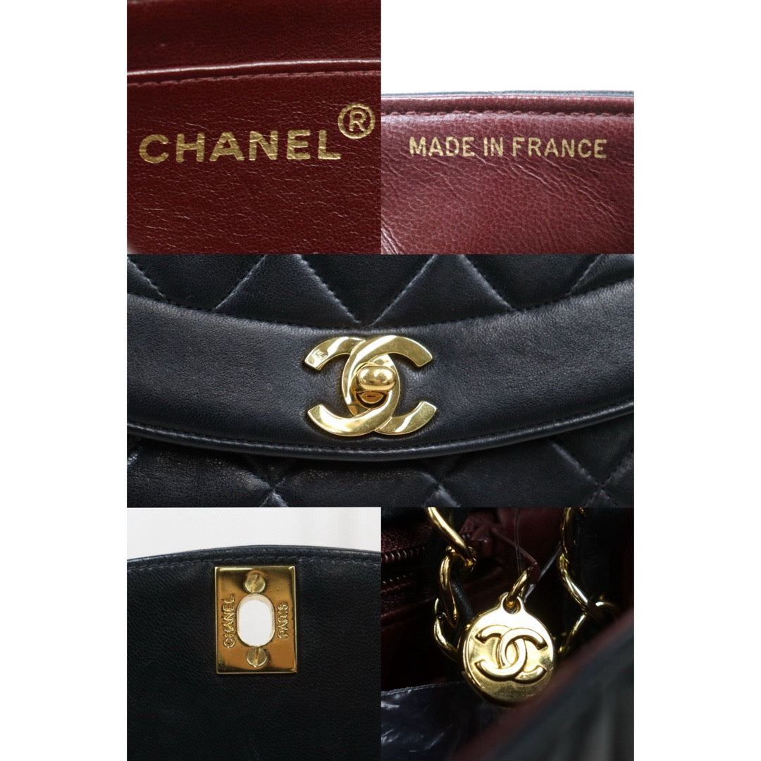 Good ( Rank AB)｜ CHANEL Matrasse Diana 22 Lamb Skin  Chain Bag Made in 1991-1994 Year｜P25031403