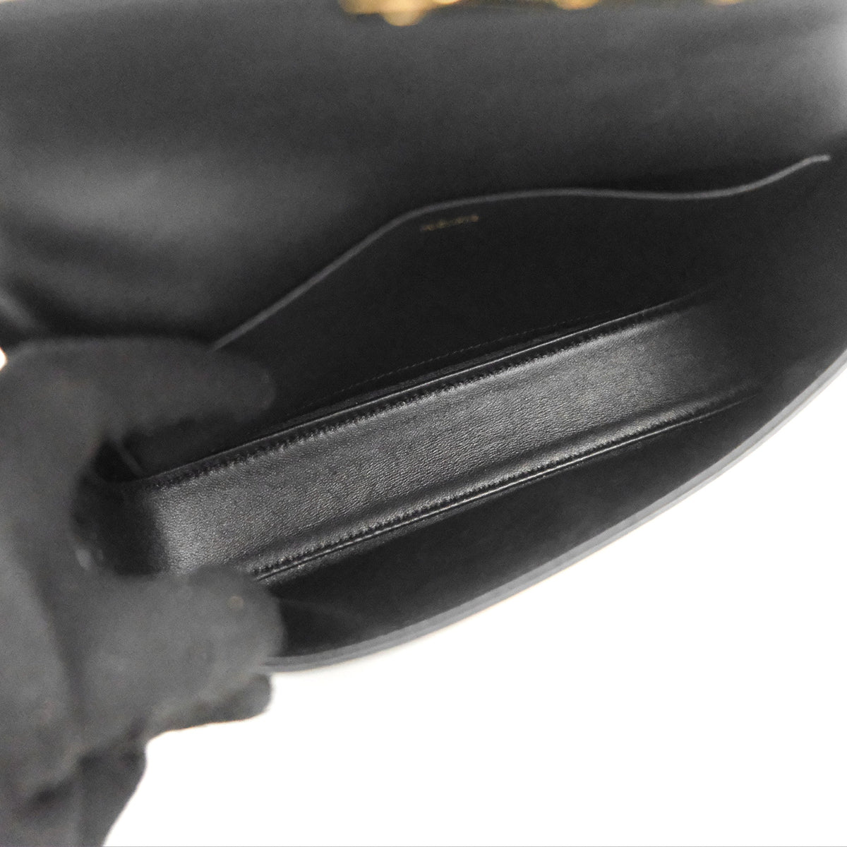 Celine Triomphe Shoulder Bag Black Calfskin