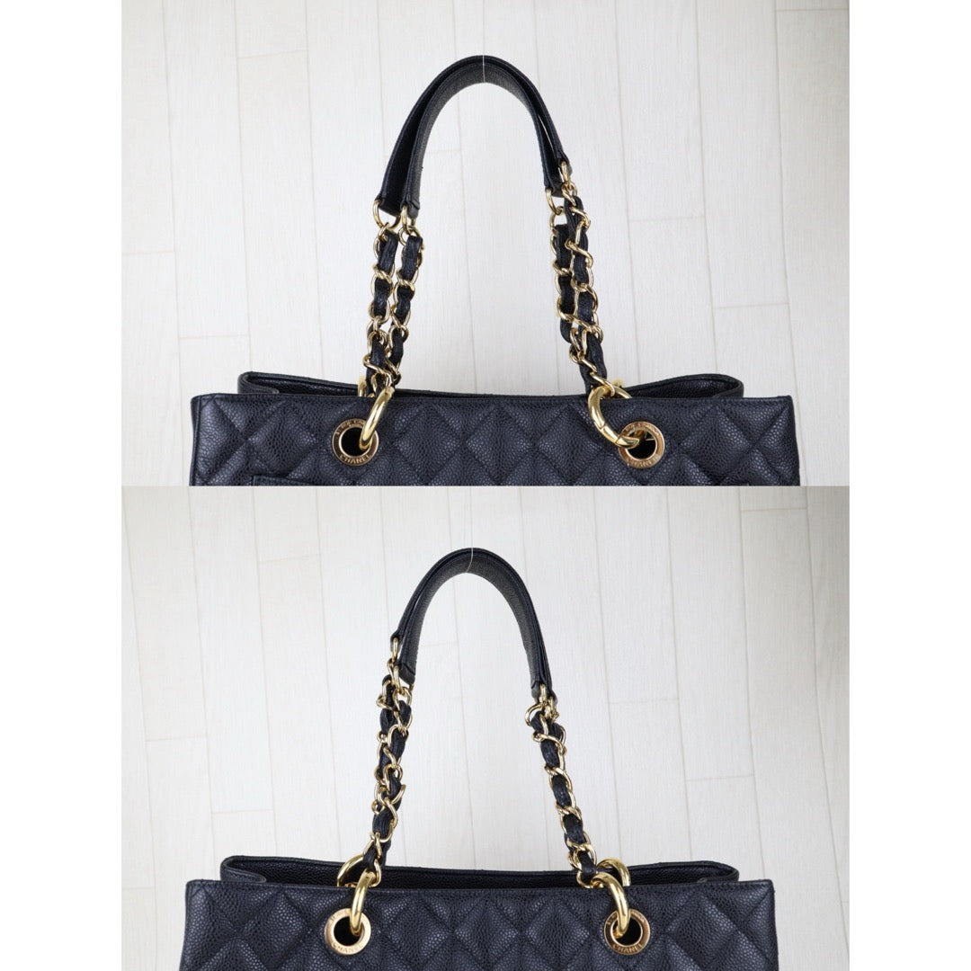 Very Good ( Rank A) ｜ CHANEL Matrasse GST Chain Tote Bag Caviar Skin Black  Made In 2010-2011 Year｜H25052624