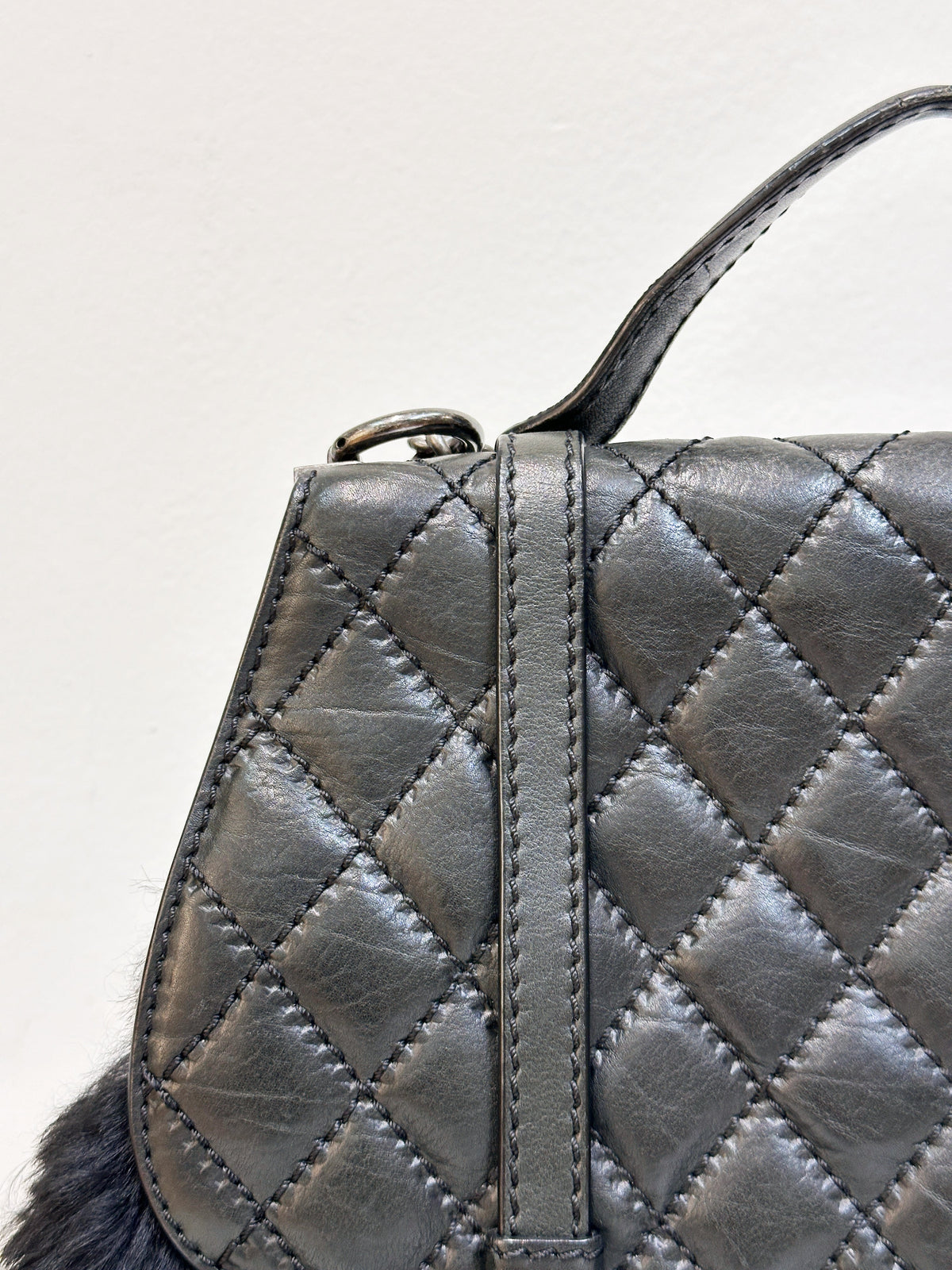 Chanel Paris-Dallas Double Flap Bag Quilted Calfskin and Fur Large