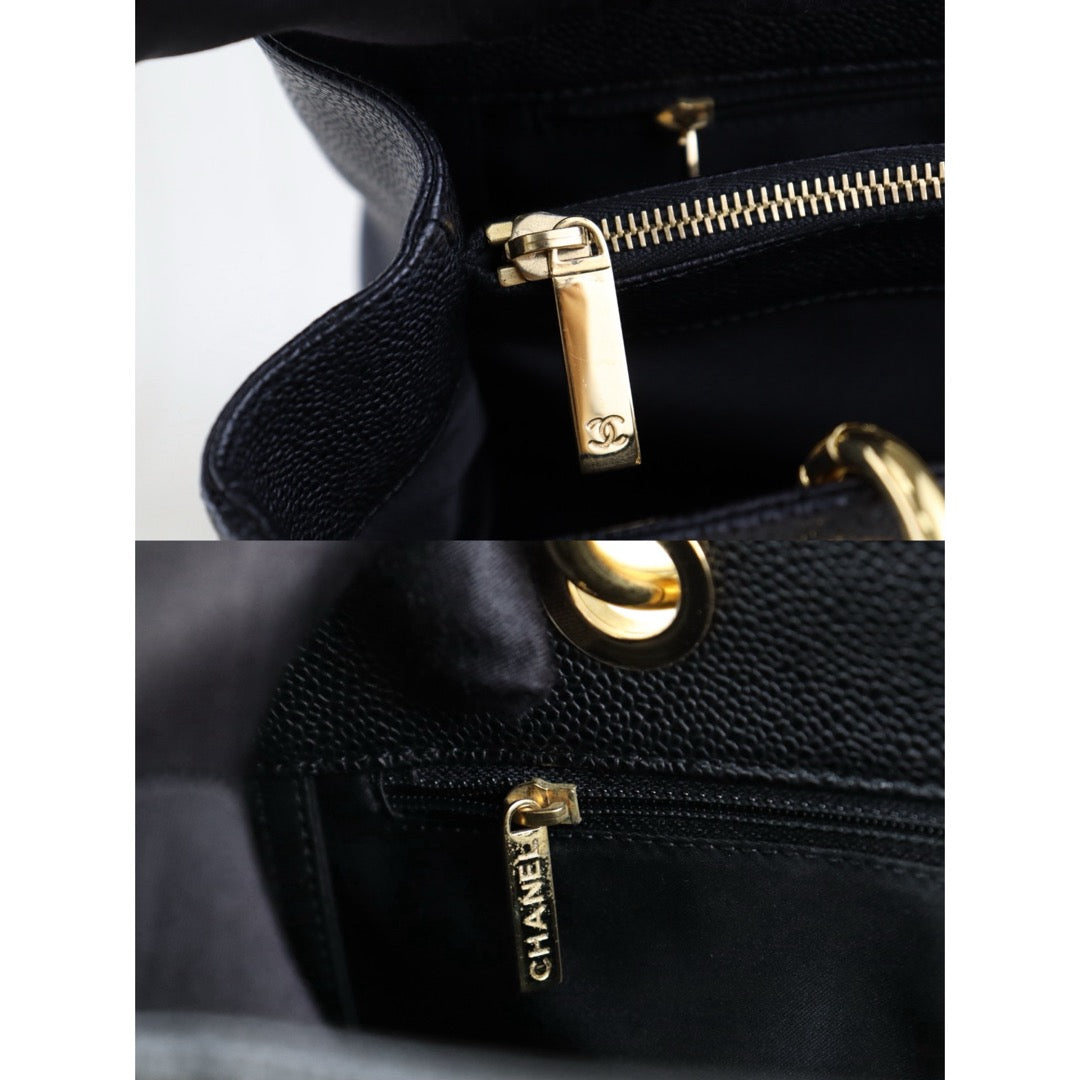 Very Good ( Rank A) ｜ CHANEL Matrasse GST Chain Tote Bag Caviar Skin Black  Made In 2010-2011 Year｜H25052624
