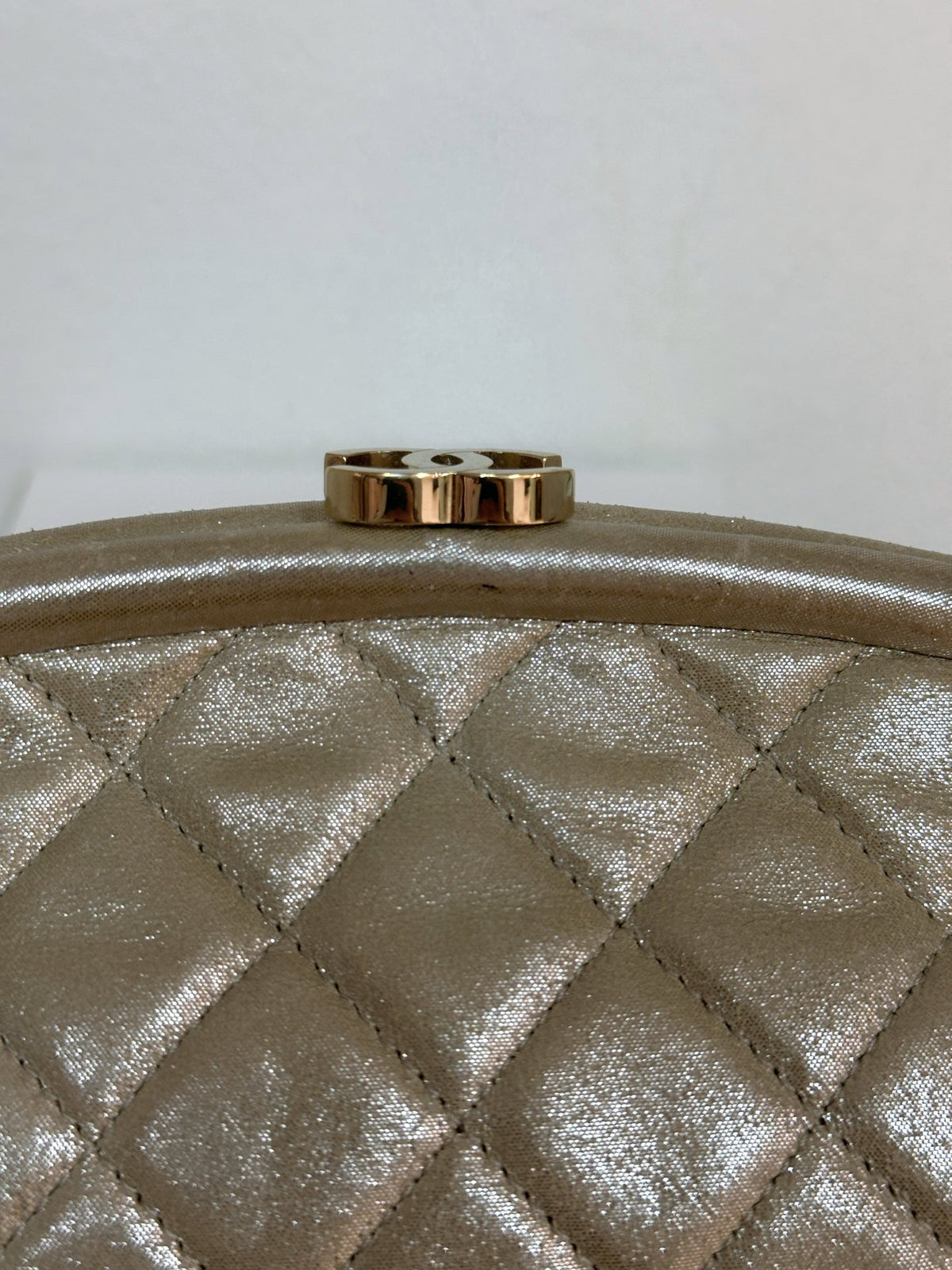 Chanel Timeless Clutch Bag shinny gold beige colour