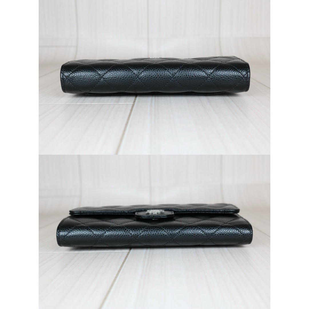 Excellent（Rank SA）｜CHANEL Caviar Skin Black Long Wallet｜S24090301