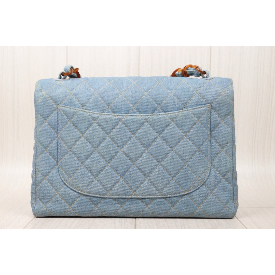 Good ( Rank AB)｜ CHANEL Denim Single Flap 30 Shoulder Bag｜ W24121303