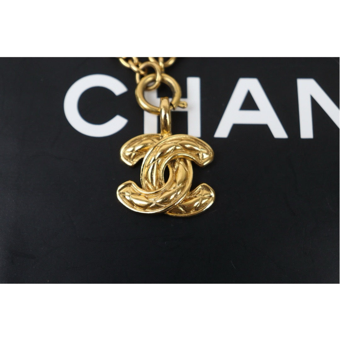Very Good ( Rank A) ｜ CHANEL Coco Mark 24K Gold Plated Necklace｜W24121301