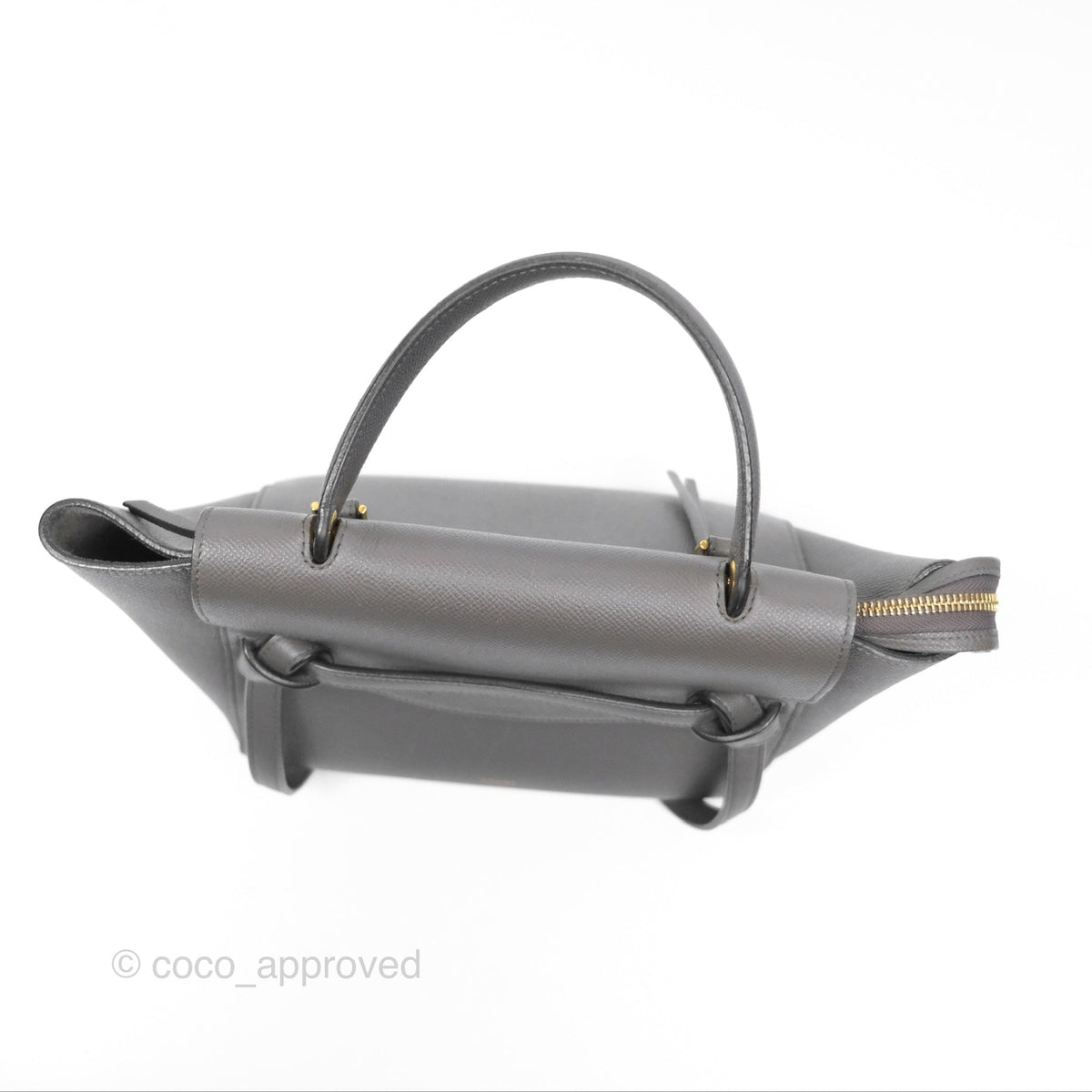 Celine Micro Belt Bag Grey Grained Calfskin Gold Hardware