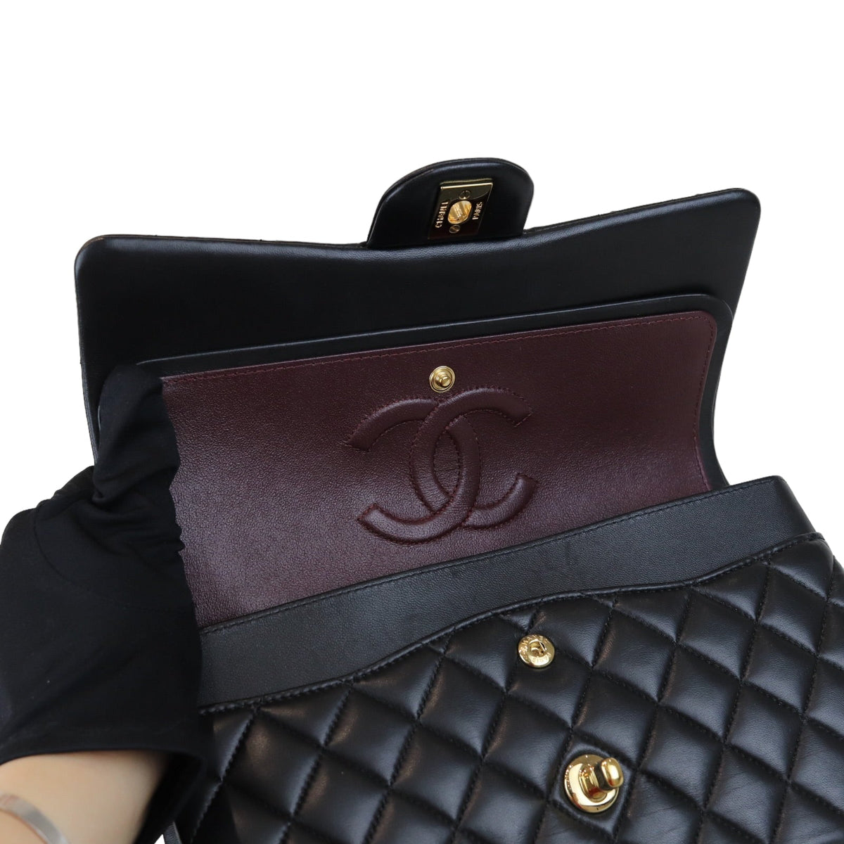 Classic Flap Medium M/L Lambskin Black GHW