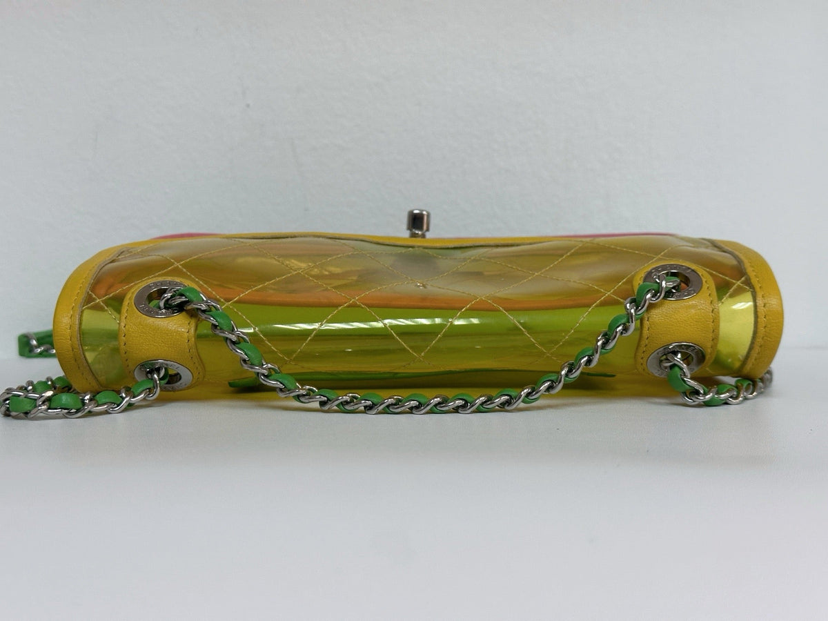 Chanel Yellow Coco Splash PVC Small Flap Bag holo 2589