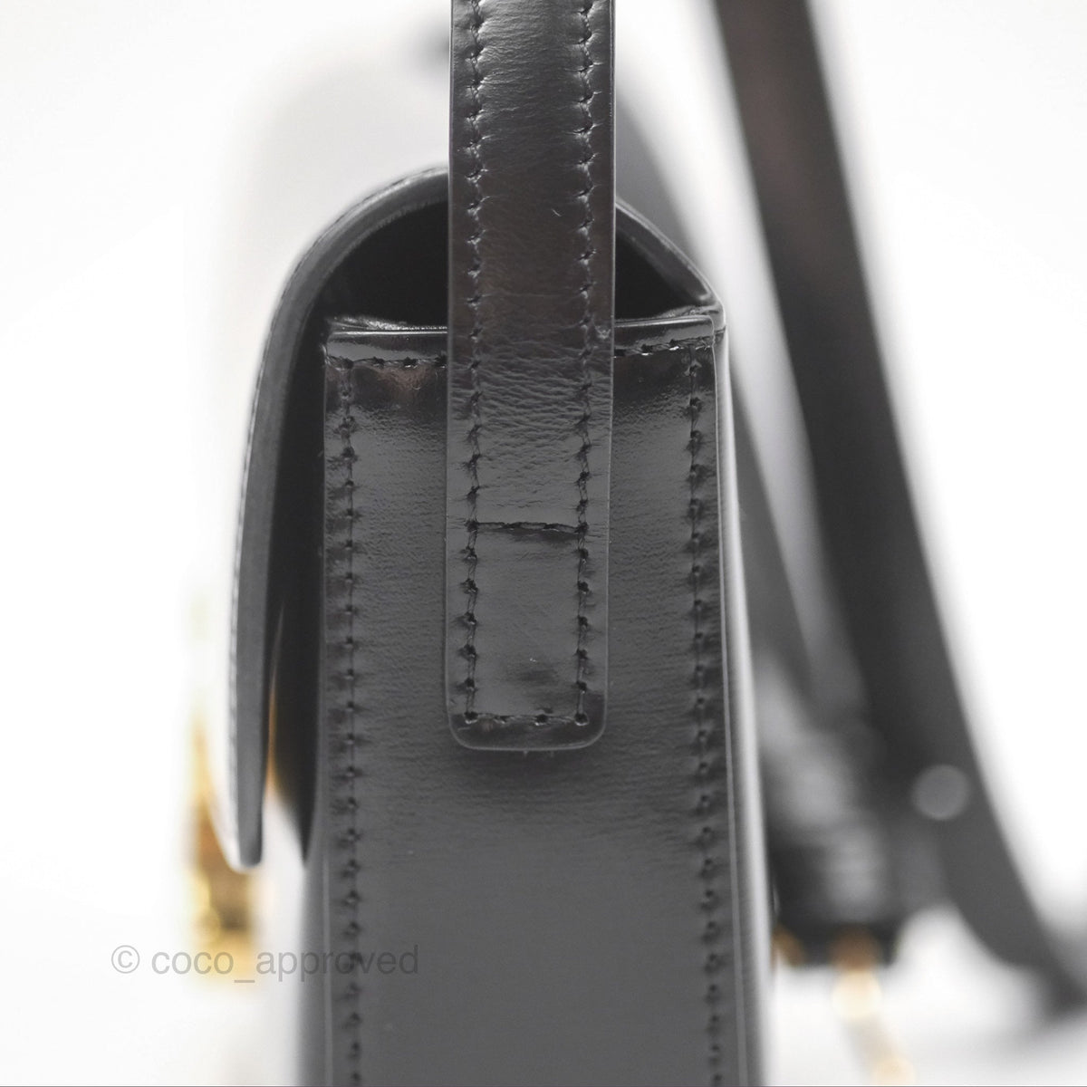 Celine Triomphe Shoulder Bag Black Calfskin