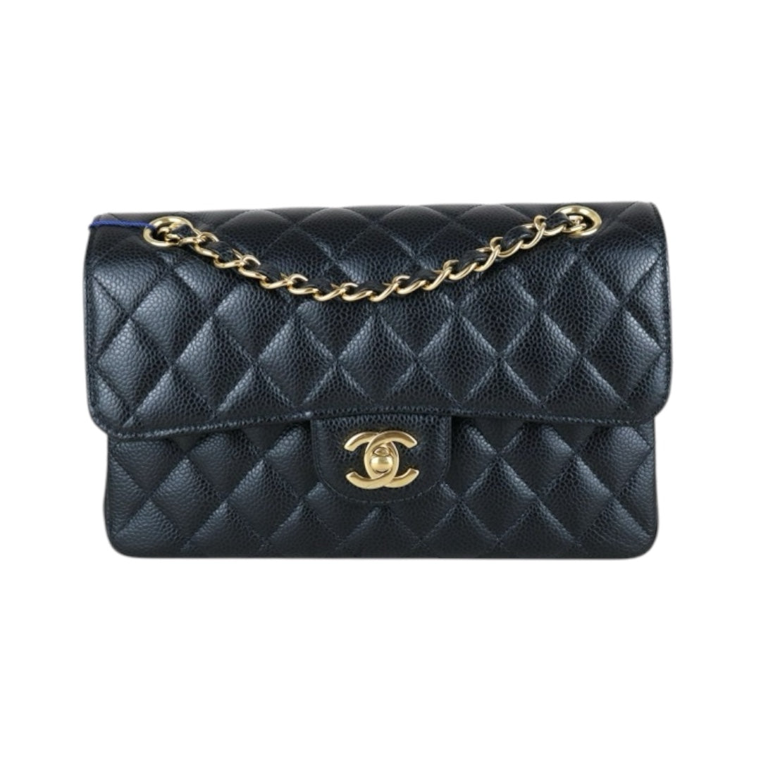 Excellent（Rank SA）｜CHANEL Caviar Skin Matrasse Double Flap 23 Shoulder Bag Black Made In 2020 Year｜S25031402