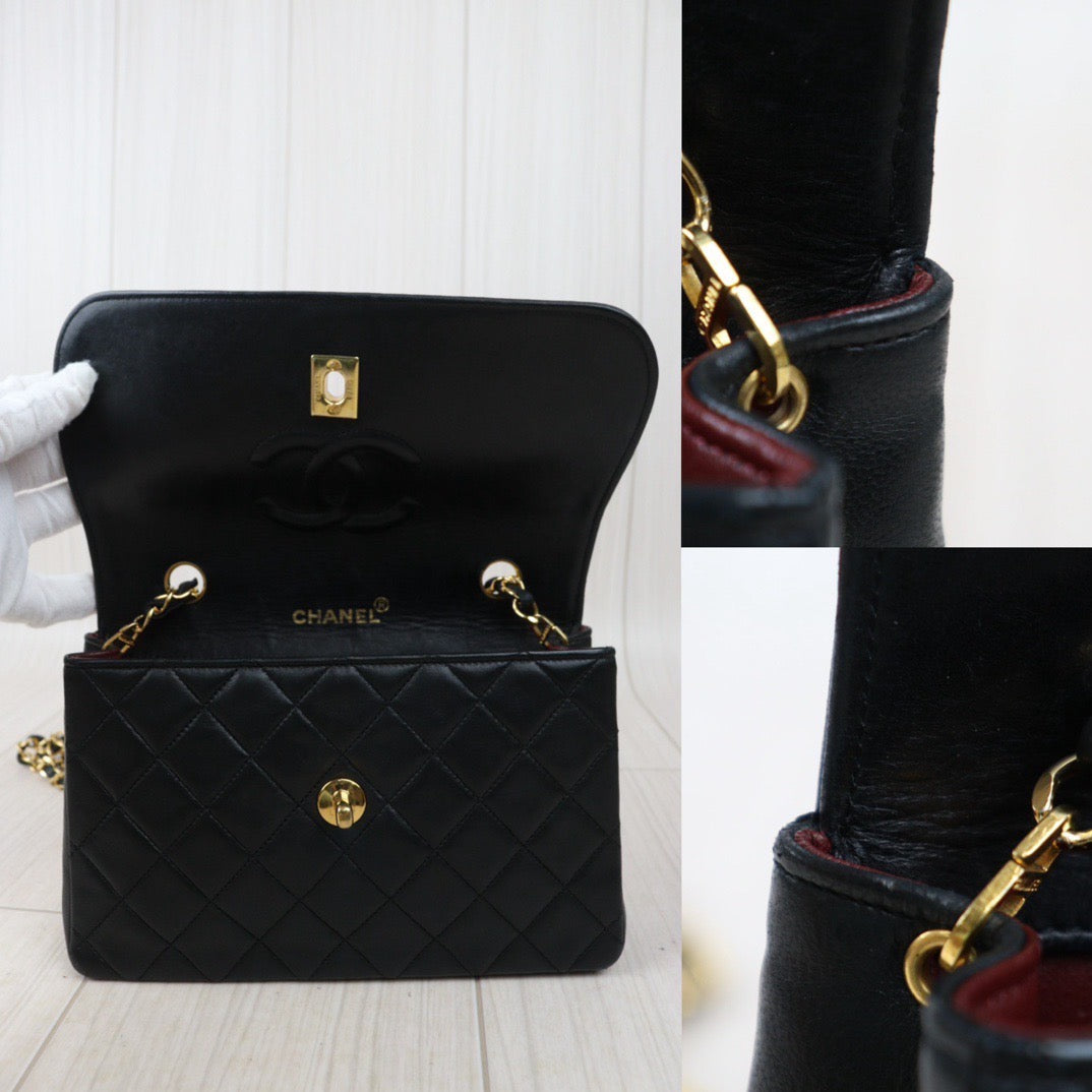 Rank AB｜ CHANEL Matrasse Lamb Skin Chain Bag Made in 1989-1991 Year｜P24062802