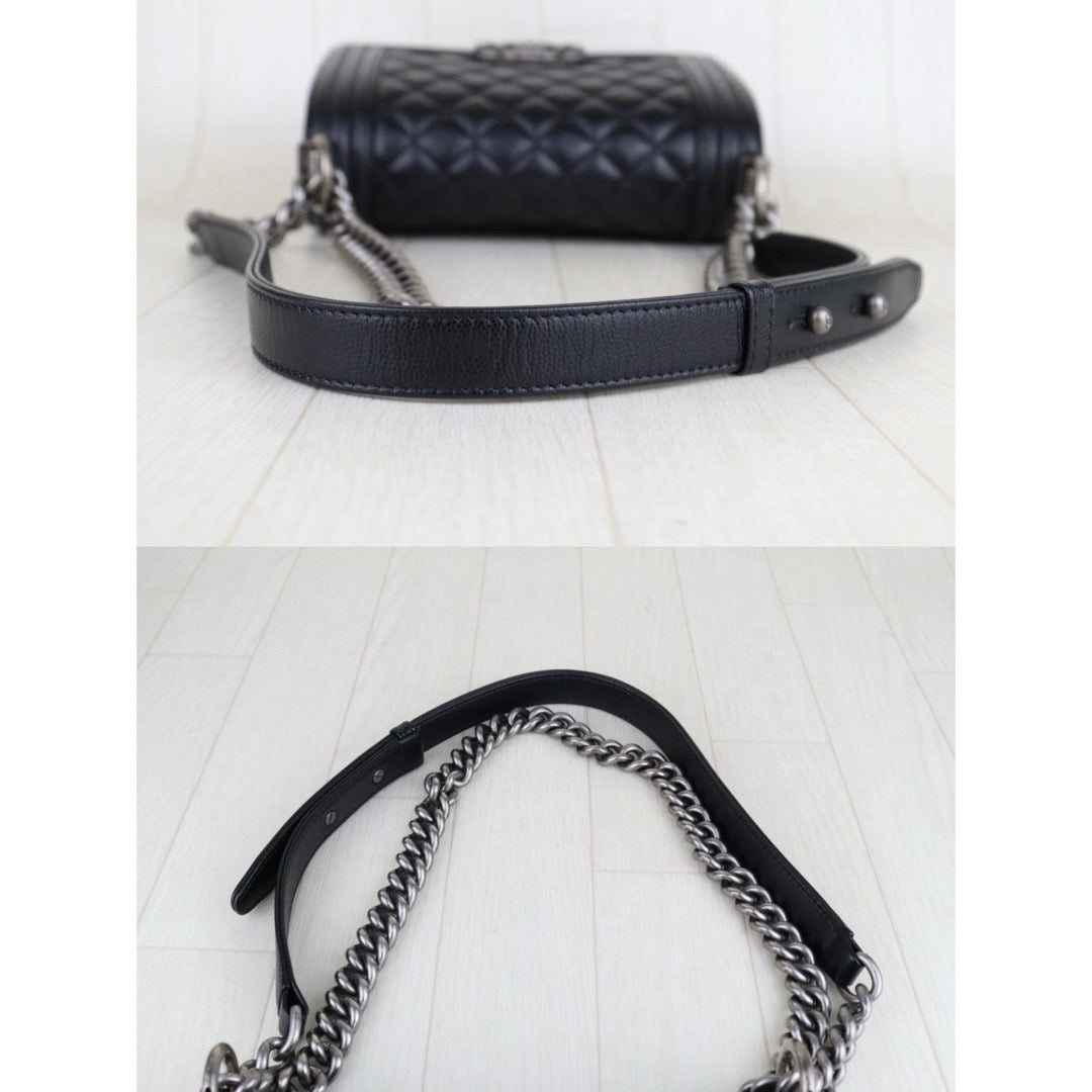 Excellent（Rank SA）｜CHANEL Caviar Skin  LeBoy Chain Shoulder Bag Small Black  Made In 2019-2020Year｜S25042308