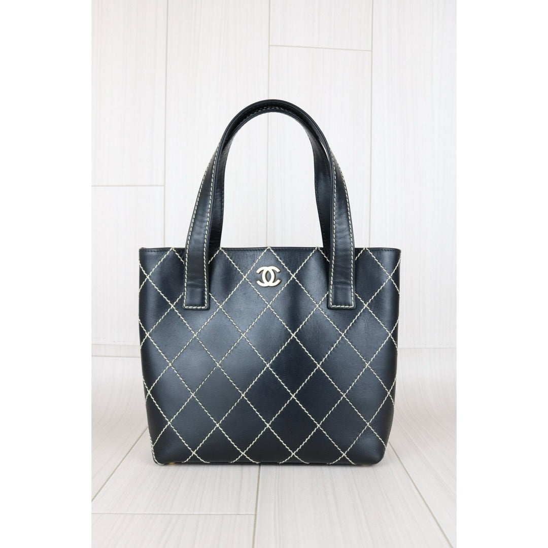 Good ( Rank AB)｜ CHANEL Calf Leather Wild Ditch Hand Bag Made In 2002～2003Year｜S25030604