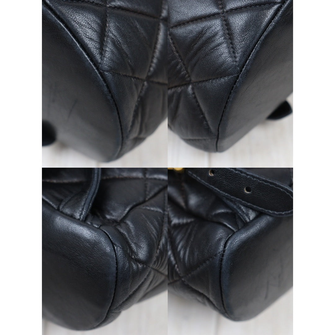 Good ( Rank AB)｜CHANEL  Lamb Skin Duma Backpack  Black Made in 1996-1997 Year｜P24061128