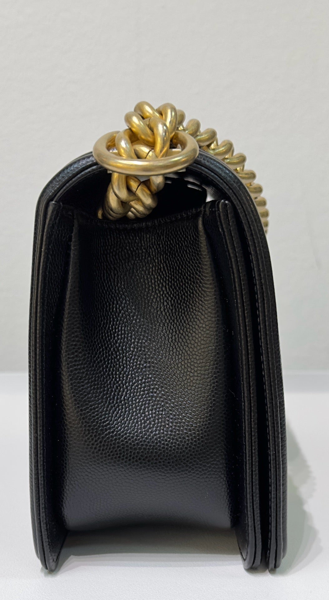 Chanel Medium Caviar Boy Bag Black GHW 27 holo card