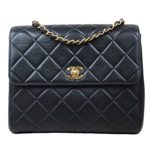 Rank A｜ CHANEL Black Lanbskin Square 25 Shoulder Bag Made In 1994～1996Year ｜24070504